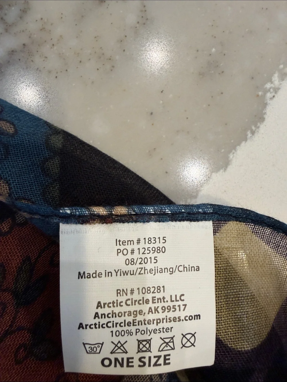Alaska Themed Floral & Animal Infinity Scarf - Black Background